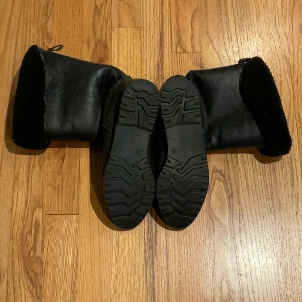 LLBean - Boots - Women’s Size 38 - Black - Fleece-Lined Leather - About 13” High